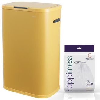 Happimess Tammi Kitchen 14.5-Gallon Slim Metal Push Button Trash Can in Daffodil Yellow at Nordstrom