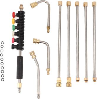 OEM Lanza De Extensi&oacute;n Para Hidrolavadora Con 5 Varillas Rectas Y 3 Varillas Curvas. Lanza Para Hidrolavadora Con 6 Boquillas De Conexi&oacute;n R&aacute;pida De 1/4 Pu