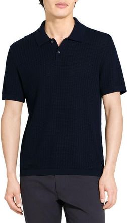 Theory Tactile Cotton Polo in Baltic - Xhx at Nordstrom, Size Xx-Large