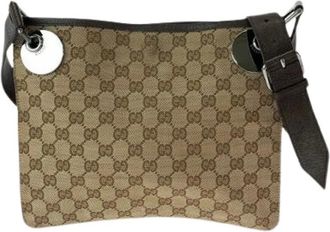 Gucci Pre-owned Cross Body Bags, female, Brown, Size: ONE SIZE Pre-owned Canvas Cross Body Bag