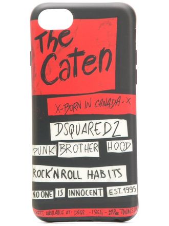 Dsquared2 slogan iPhone X case - men - PVC - One Size - Black