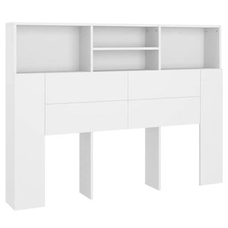 Berkfield Home Headboard Cabinet White 140x19x103.5 cm