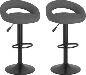 vidaXL Vidaxl - Taburetes De Cocina 2 Unidades Terciopelo Gris Oscuro
