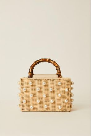 BTB Los Angeles Chloe Woven Bag in White at Nordstrom