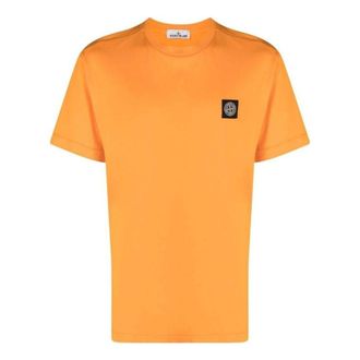 Stone Island Garment Dyed Logo T-shirt Orange 101524113-V0032