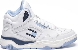 Tommy Jeans White Light Blue High-Top Sneakers