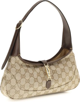 Gucci Womens Medium Jackie Slim Shoulder Bag Vintag.sand-Dk Brown Handbags Vintag.sand/dk Hand
