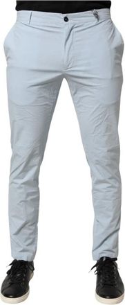 Daniele Alessandrini Skinny Dress Trouser Pants - Heren - Slim Fit Broeken - Blauw - M - Leer - Broeken