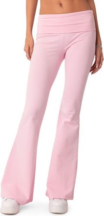 Edikted Naomi Flared Knit Pants in Light-Pink at Nordstrom, Size X-Small