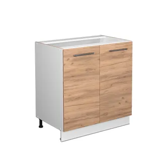 Vicco Armario Bajo Para Fregadero Fame-line, Roble Dorado, 80 Cm Con Estante, Sin Encimera Vicco