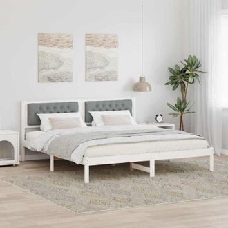 vidaXL Bed Frame Light Grey 160 x 200 cm Solid Pine Wood vidaXL