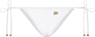 Dolce & Gabbana Witte Strandkleding met Goudkleurig Logo - Dames - Bikinis - Wit - XL - Badmode