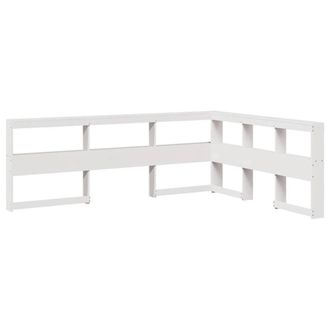 Berkfield Home Bookcase Headboard L-Shaped White 160 cm Solid Wood Pine