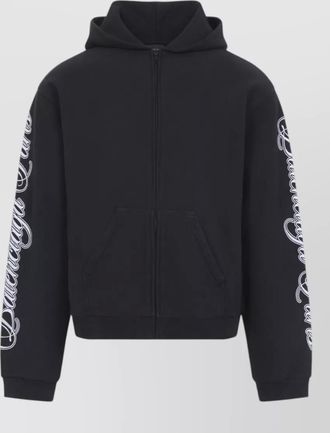 Balenciaga regular zip hoodie hood kangaroo pocket