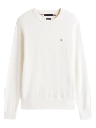 Tommy Hilfiger logo-embroidered crew-neck sweater - White
