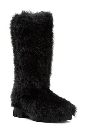 Stuart Weitzman Hudson Genuine Shearling Boot in Black at Nordstrom, Size 6.5