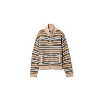 Miu Miu Cashmere Zipper Jacket, Woman, Albino White, Size 44