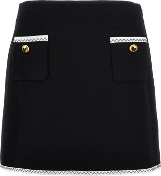 Moschino Heart Button Skirt - Dames - Korte rokken - Zwart - L - Wol - Rokken