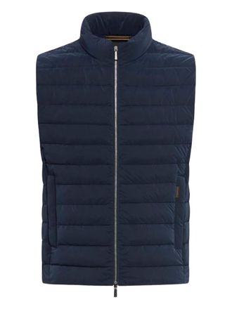 Moorer quilted zip-front gilet - men - Polyester/Polyamide - 58 - Blue