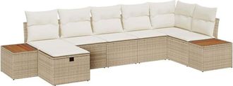 vidaXL Vidaxl - Conjunto De Sof&aacute; De Jard&iacute;n 7 Pcs Beige 55 X 62 X 69 Cm