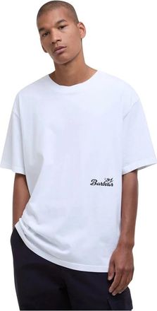 Barbour Oversized Grafische Tee Wit-S - Heren - T-shirts - Wit - M - Katoen - Tops