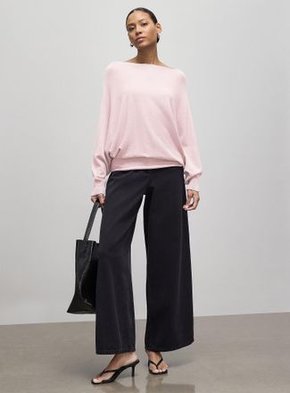 Contemporaine Womens Loose boat-neck sweater Exclusive collection from Italy