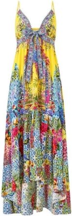 Camilla Sultanahmet Summer Jurk met Strik aan de Voorkant - Dames - Maxi kleedjes - Veelkleurig - M - Kleedjes