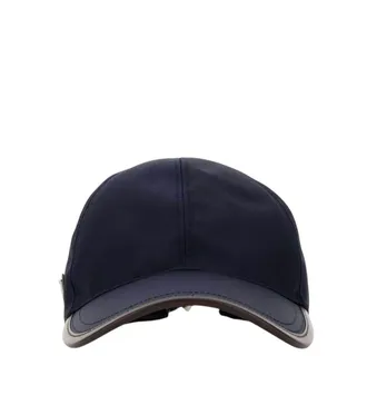 Prada Navy Blue Solid Baseball Cap