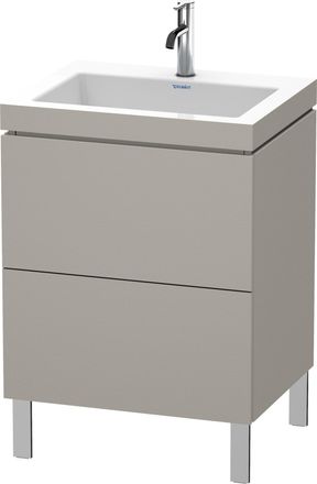 Duravit Lavabo Para Muebles Duravit L-cube C-bonded Con Base De Pie, 60x48 Cm, 2 Extra&iacute;bles, Sin Rebosadero, 1 Agujero Para Grifo, Color: Terra Mate - Lc6936o