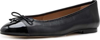 L.k. Bennett Kara Toe Cap Ballerina Flats Womens Flat Shoes Black : EU 40 (US Womens 10) M, Leather