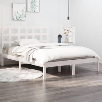 vidaXL Estructura De Cama Madera Maciza Blanco 200x200 Cm Vidaxl