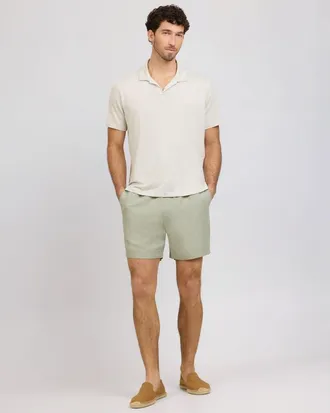 Onia Air Linen Pull-On Short 6 in Elm at Nordstrom, Size X-Small