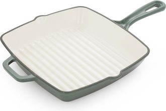 KASANOVA Bistecchiera 24x24 cm ghisa smaltata bianca e verde
