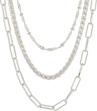 Sterling Forever Silver Parisa Layered Chain Necklace