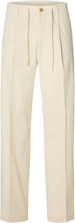 Selected Slh 190-Reg Leroy Pleat Pant - Heren - Slim Fit Broeken - Beige - L - Leer - Broeken