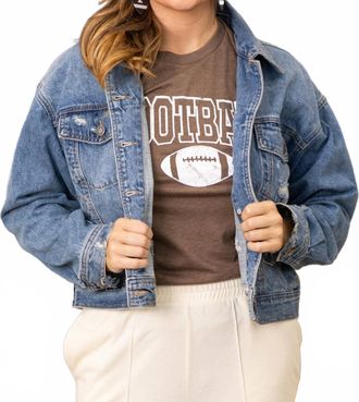 Judy Blue Distressed Denim Jacket In Blue