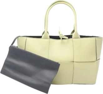 Bottega Veneta Pre-owned Arco Leren Tote Bag - Dames - Vintage Shopper - Geel - ONE Size - Leer - Vintage