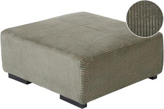 Beliani Beliani - Modern Square Ottoman Jumbo Cord 80 x 80 x 35 cm Corduroy Fabric Living Room Green Lungo