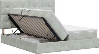 vidaXL Cama Con Almacenamiento Gris Claro 180 X 200 Cm Terciopelo Vidaxl