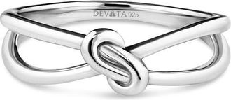 Devata Love Knot Ring in Rhodium Plated Sterling Silver, 6mm at Nordstrom, Size 8