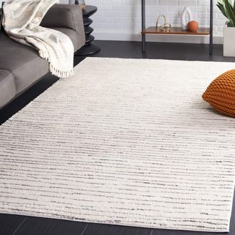 Safavieh Alfombra moderno de poli&eacute;ster blanco/negro, 183 x 274 cm