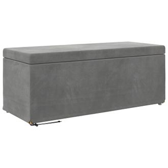 vidaXL Vidaxl Pouf Grigio Scuro Velluto E Legno Ingegnerizzato