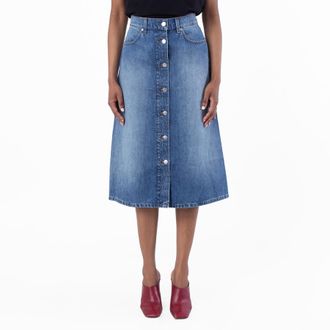 Stella McCartney Cotton Denim Midi Skirt, Size X-Small