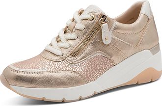 Jana Sneaker JANA, Damen, Gr. 37, goldfarben, Textil, Veloursleder, Schuhe Sneaker