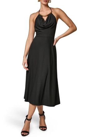 DKNY Halter Midi Dress in Black at Nordstrom, Size 12