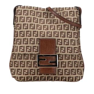 Fendi Pre-owned Cross Body Bags, female, Brown, Size: ONE SIZE Pre-owned Canvas Crossbody Bag