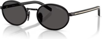 Prada Zwart/Donkergrijze Zonnebril B56S - Dames - Zonnebrillen - Zwart - 52 MM - Accessoires