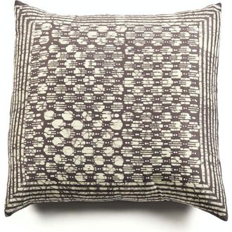 Studio Variously Oasis Charcoal Hand Crafted Wax Block Print Mulberry Silk Pillow - Cover Only in Black/charcoal at Nordstrom