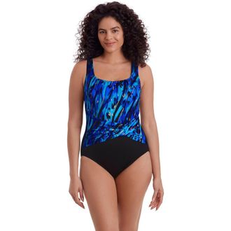 Longitude Twist Pull Sash Tank Long Torso One-Piece Swimsuit in Gilded Panthera at Nordstrom, Size 8