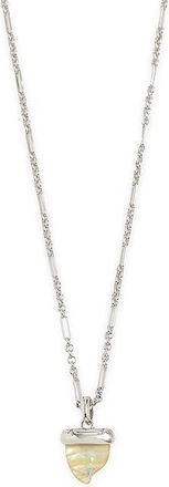 Kendra Scott Oleana Short Pendant Womens Necklace Womens Necklace Silver Iridescent Abalone, Brass